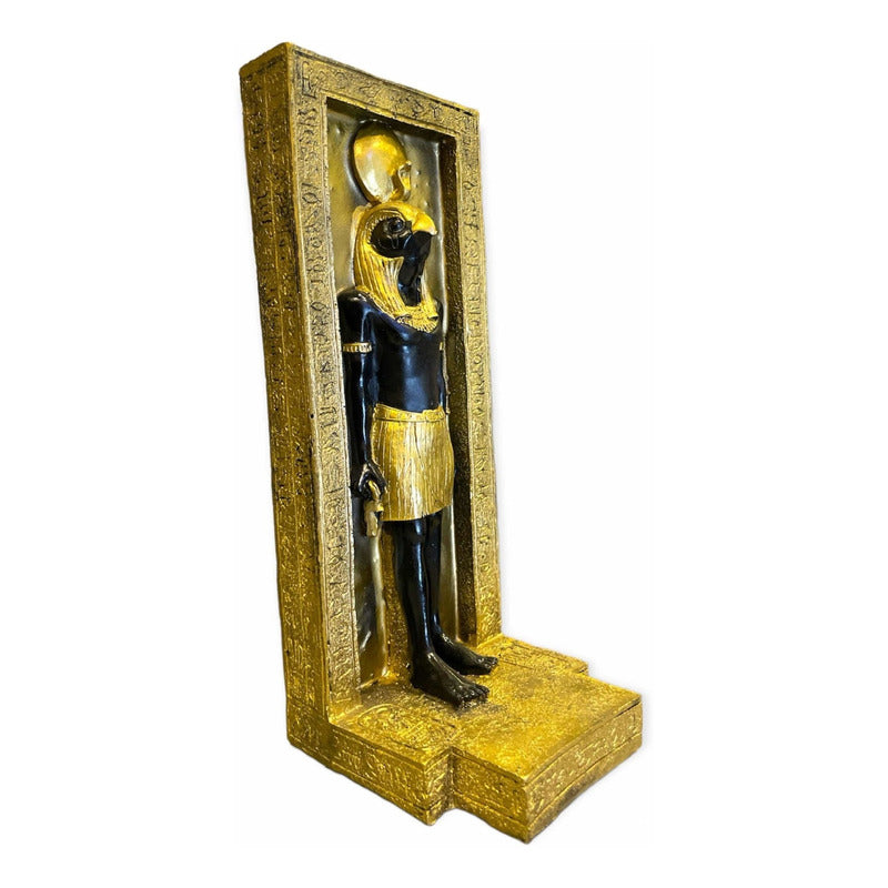 Horus Portal Dios Egipcio 23x9x9.5cm Escultura Dorado Oscuro by ARTICULOS ESOTERICOS LETY