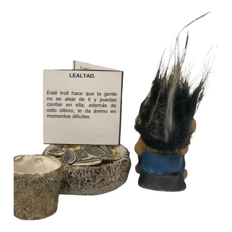 Troll Mini + Comedero + Semillas + Tarjeta Varios Modelos Lealtad 5.5cm
