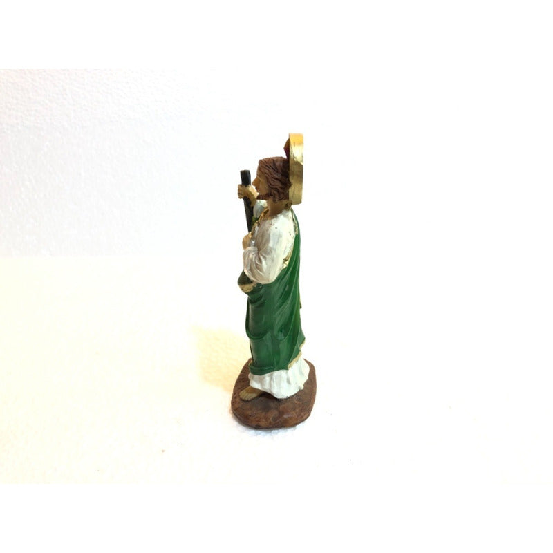 Figura San Judas Tadeo Resina 12.5cm Verde Con Blanco by HEREJE
