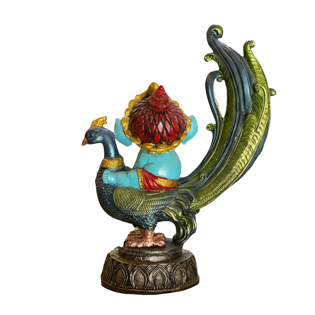 Ganesh Pavo Real Figura Resina Prosperidad 24cm 3 Colores by ARTICULOS ESOTERICOS LETY