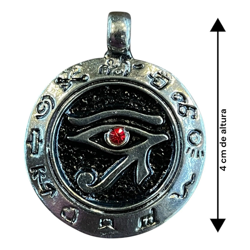 Dije Medalla Ojo De Horus Egipcio Amuleto De Protección 4cm Plateado by HEREJE