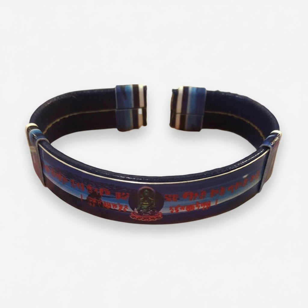 Brazalete Azul Buda Tipo Piel Con Sublimado Azul by HEREJE