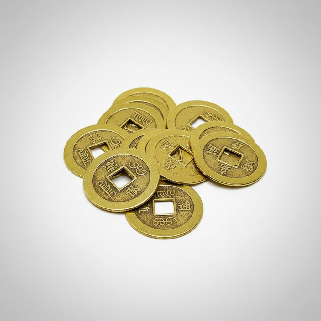 Monedas China Doradas Feng Shui 2.6 Cm Dorado by HEREJE