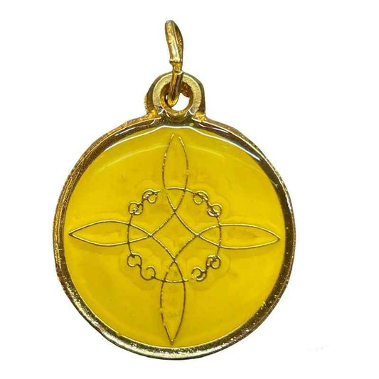 Nudo De Brujas Dije Encapsulado Con Los 7 Baño De Oro 25mm Amarillo by HEREJE