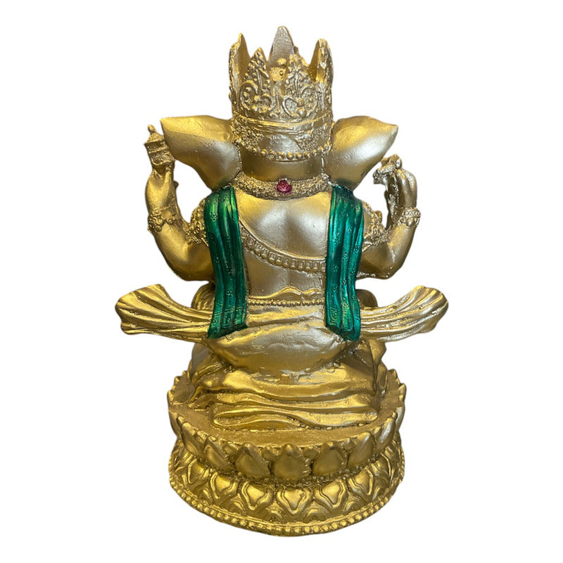 Ganesh Corona Flor De Listo Resina Nacional 16 Cm by HEREJE