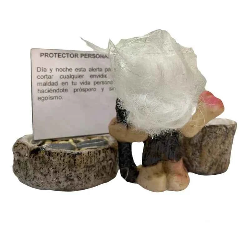 Troll Mini + Comedero + Semillas + Tarjeta Varios Modelos Protector Personal 5.7cm