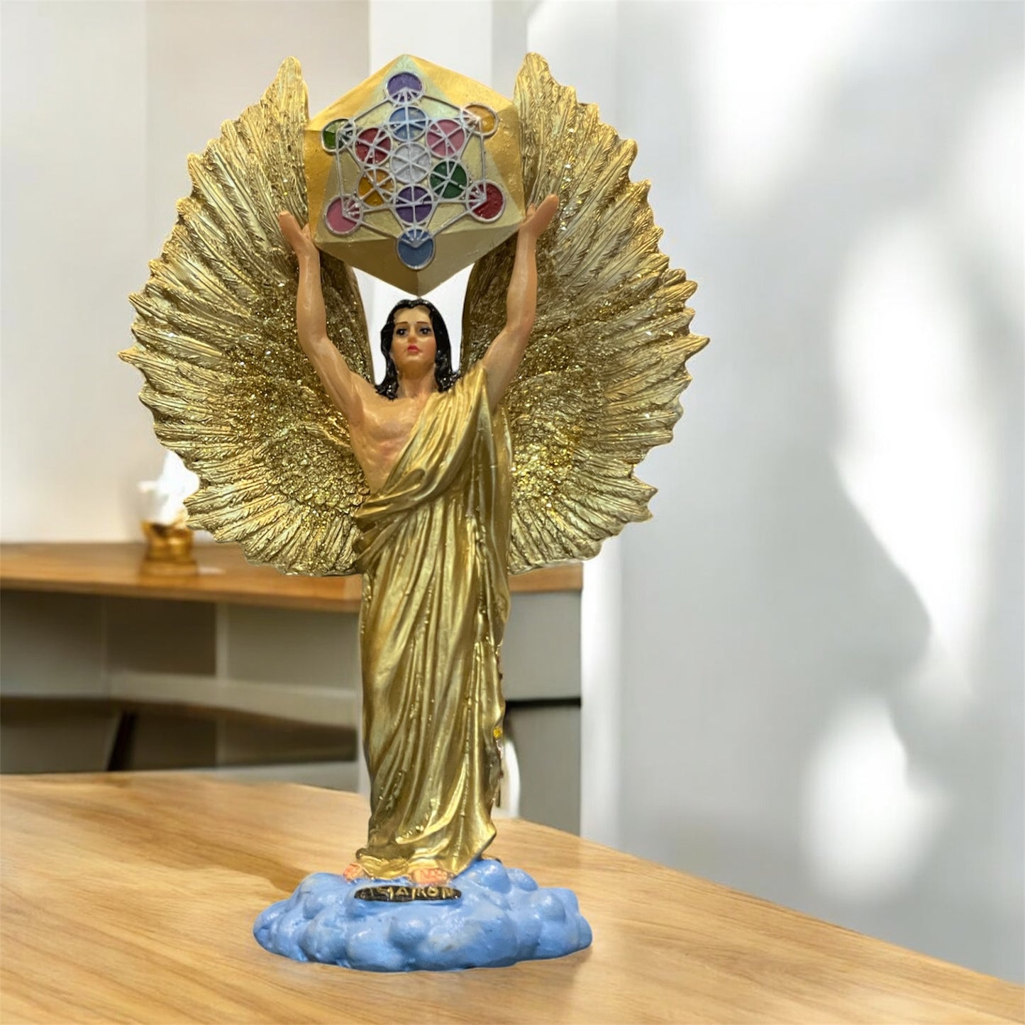 Metatron Arcangel Resina Nacional Pintado A Mano 32 Cm by HEREJE