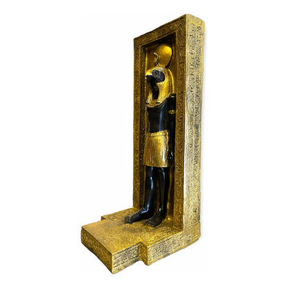 Horus Portal Dios Egipcio 23x9x9.5cm Escultura Dorado Oscuro by ARTICULOS ESOTERICOS LETY