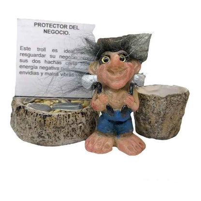 Troll Mini + Comedero + Semillas + Tarjeta Varios Modelos Protector Del Negocio 4.7 Cm
