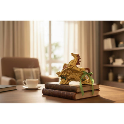 Caballo Del Año Chino Figura De Resina 6.5x8x2.5cm Dorado by HEREJE
