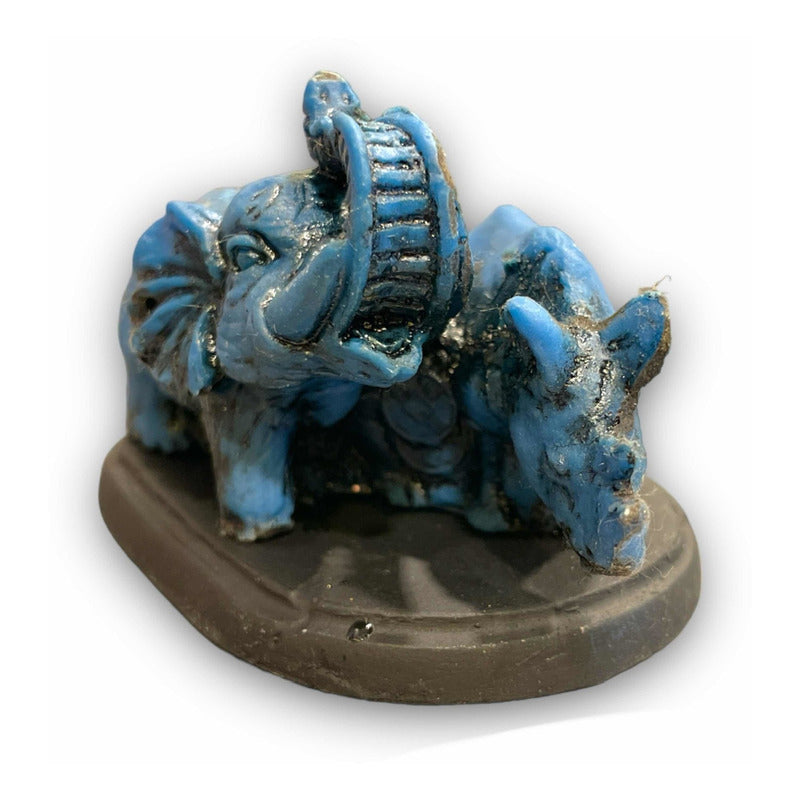 Elefante Y Rinoceronte Azul Resina Nacional 6 Cm by HEREJE