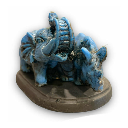 Elefante Y Rinoceronte Azul Resina Nacional 6 Cm by HEREJE