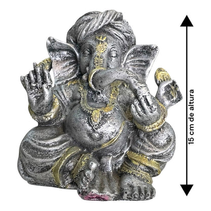 Ganesh Estatua De Resina De 15 Cm De Altura Plateado by HEREJE