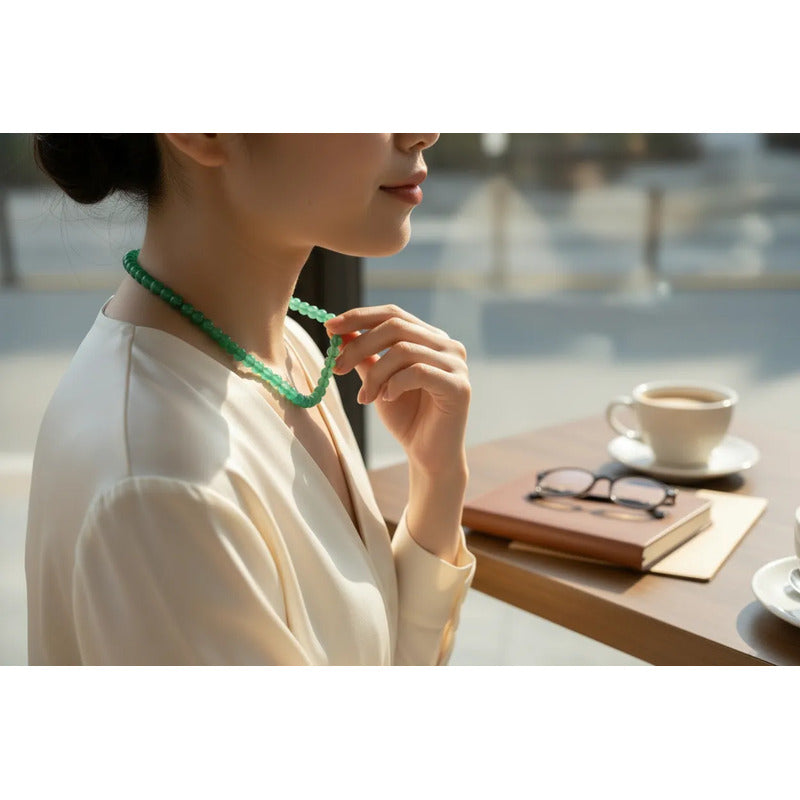 Amatista Collar De Piedra Natural Aventurina Verde by HEREJE