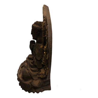 Buda Con Círculo 12 Cm Figura De Resina Negro by ARTICULOS ESOTERICOS LETY