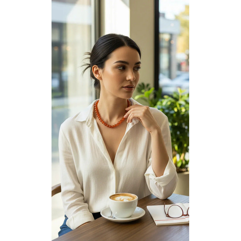 Amatista Collar De Piedra Natural Cornalina by HEREJE