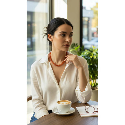 Amatista Collar De Piedra Natural Cornalina by HEREJE