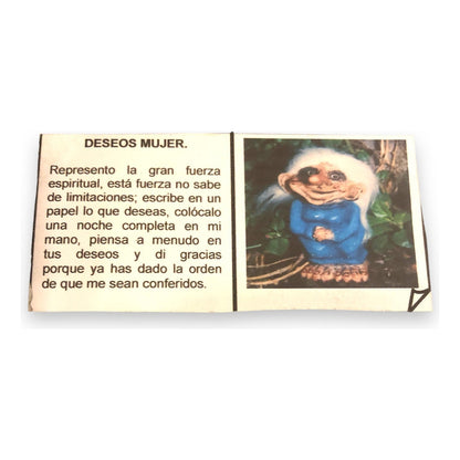 Troll Deseos Mujer + Comedero 9 Cm Figura De Resina Nacional Azul by HEREJE