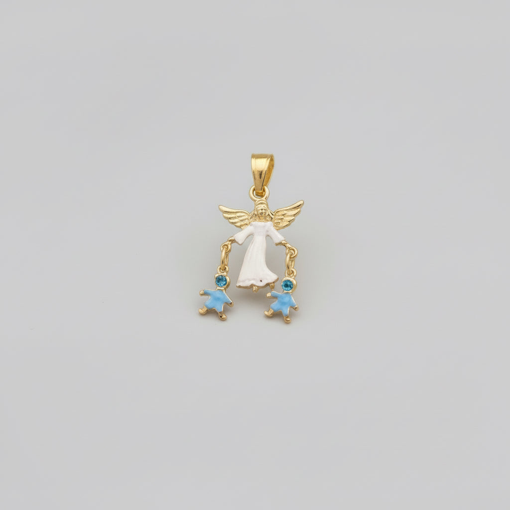 Dije Angel De La Guarda Colgante Baño En Oro Con Cristal 3cm by ARTICULOS ESOTERICOS LETY