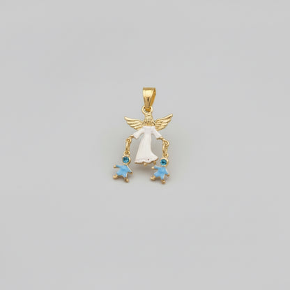 Dije Angel De La Guarda Colgante Baño En Oro Con Cristal 3cm by ARTICULOS ESOTERICOS LETY