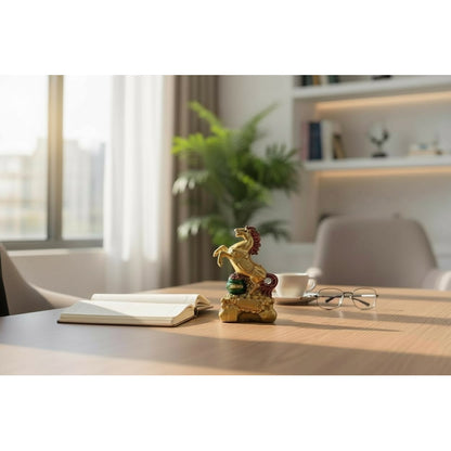 Caballo Figura De Resina Año Chino 8x5cm Dorado by HEREJE