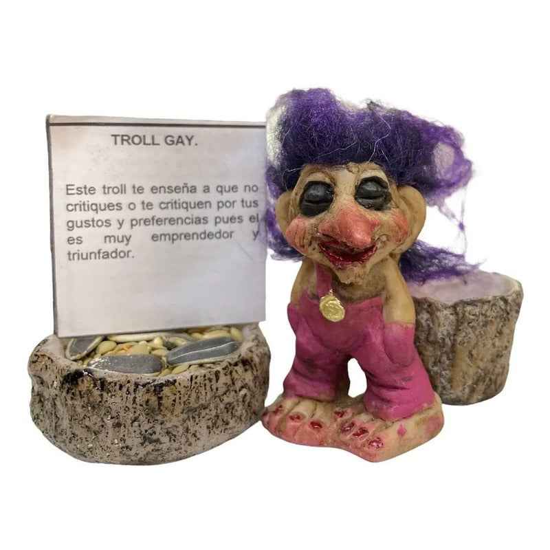 Troll Mini + Comedero + Semillas + Tarjeta Varios Modelos Proteccion Lgbt+++ 6cm