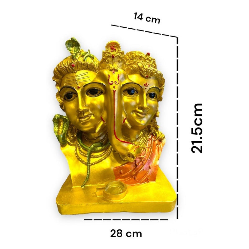 Ganesh Shiva Parvati Familia Sagrada Figura De Resina 21.5cm by HEREJE