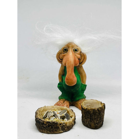 Troll Bondad + Comedero 9cm Figura De Resina Nacional Verde by HEREJE