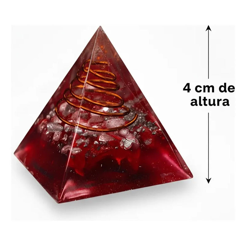 Piramide Orgonita 4 Cm De Altura Rojo by HEREJE