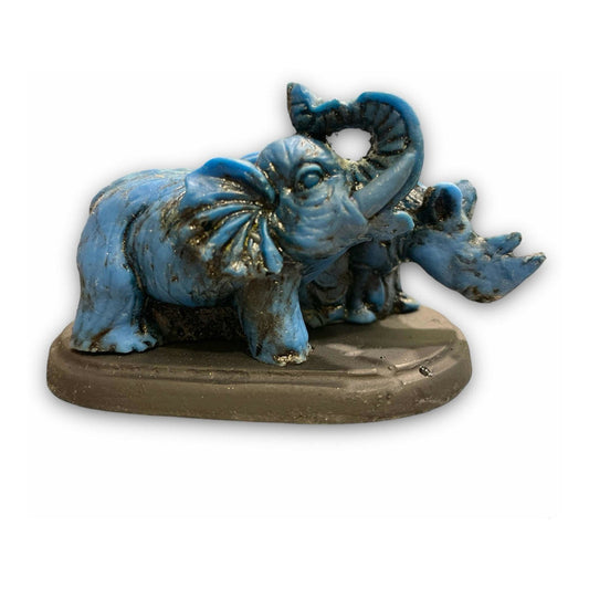 Elefante Y Rinoceronte Azul Resina Nacional 6 Cm by HEREJE