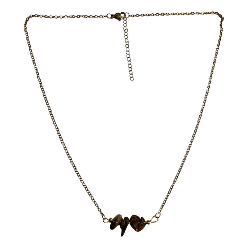 Collar Aquíje Pedra Cuarzo Dorado 45 Cm by HEREJE