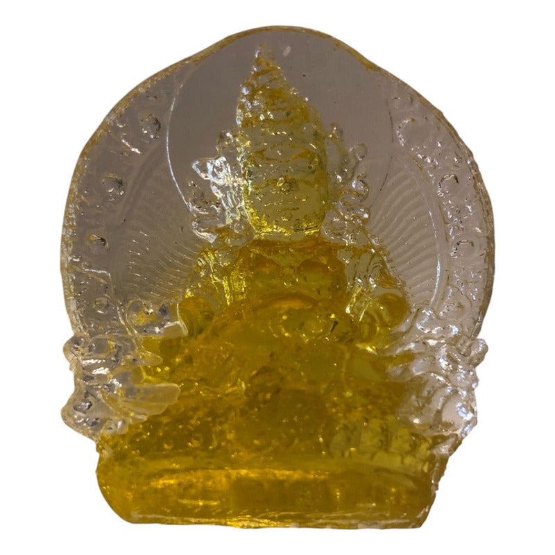 Dzambhala De La Prosperidad Buda En Resina Cristal 12cm Amarillo by HEREJE