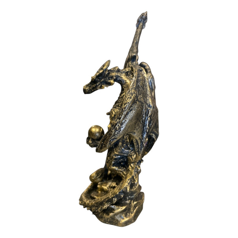 Dragon Dorado Figura Decorativa 12 Cm De Resina Mexicana by HEREJE