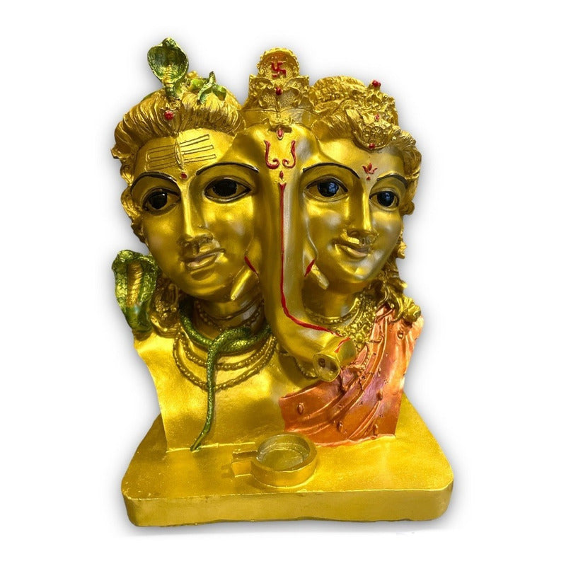 Ganesh Shiva Parvati Familia Sagrada Figura De Resina 21.5cm by HEREJE