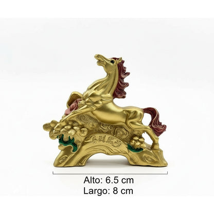 Caballo Del Año Chino Figura De Resina 6.5x8x2.5cm Dorado by HEREJE