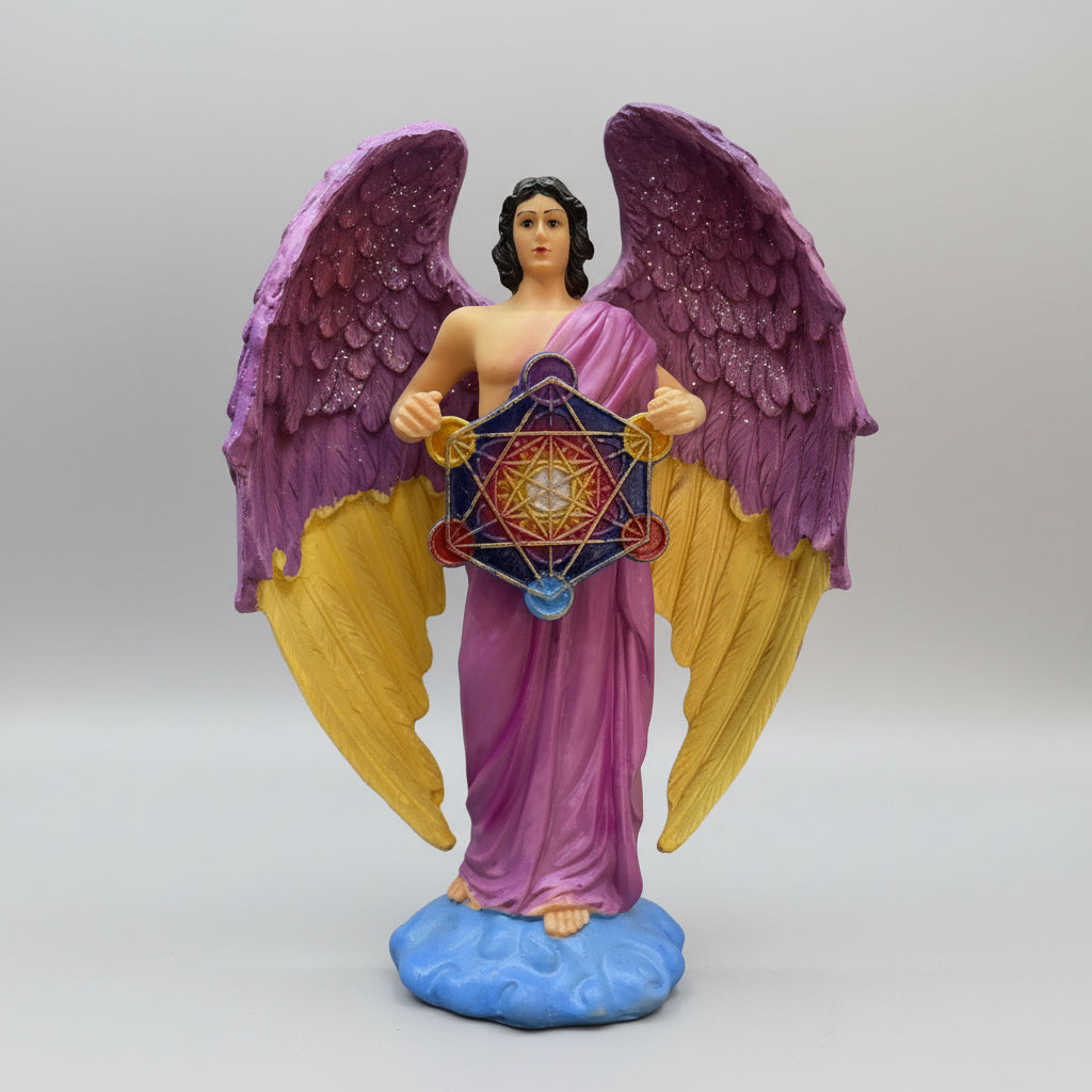 Metatron Arcangel En Resina Nacional Pintado Artesanal 23 Cm Morado by HEREJE