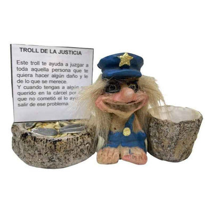 Troll Mini + Comedero + Semillas + Tarjeta Varios Modelos Justicia 6.3cm
