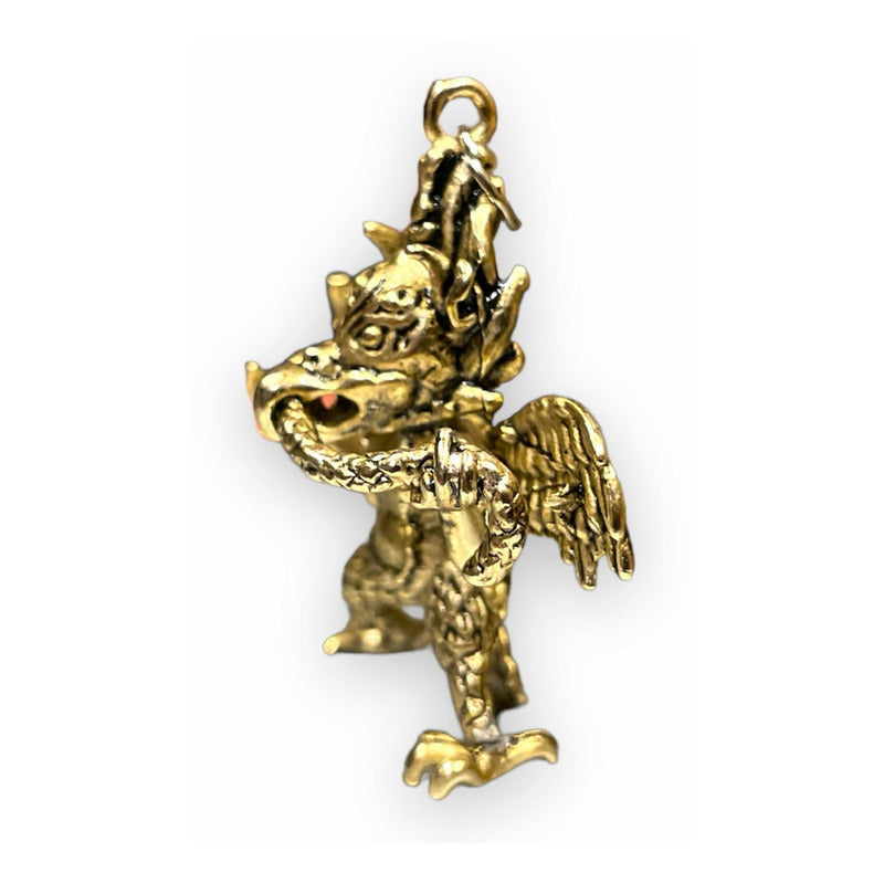 Garuda Amuleto En Metal Con Baño Dorado 18x35x40mm by HEREJE