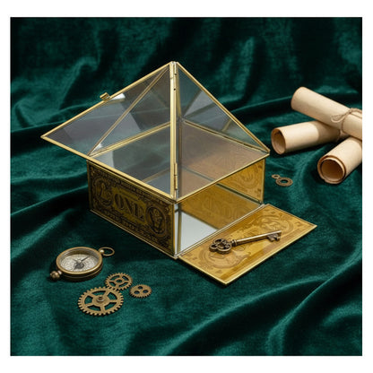 Caja De Vidrio Doble Piramide, Parrilla Reiki 19x15x15 Cm by HEREJE