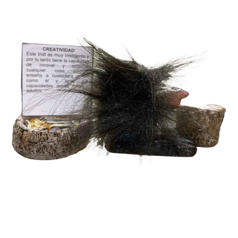 Troll Mini + Comedero + Semillas + Tarjeta Varios Modelos Comprencion Fraternal 5.6cm
