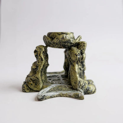 Triple Diosa Escultura De Resina Cascada De Humo 7cm Altura Oro Viejo by HEREJE