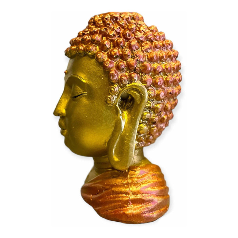 Buda Quemador De Incienso Escultura De Resina 9x6x6cm Dorado Lisa by HEREJE