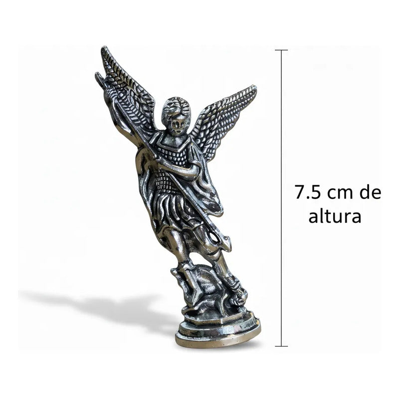 San Miguel Arcángel Figura De Metal De 7.5 Cm Plateado by HEREJE