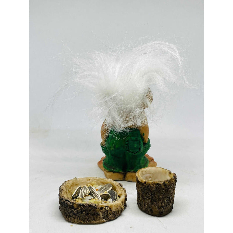 Troll Bondad + Comedero 9cm Figura De Resina Nacional Verde by HEREJE