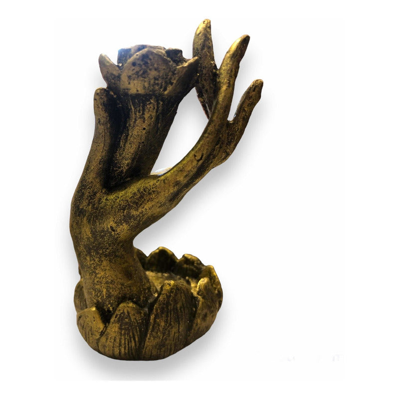 Mano Cascada De Humo Porta Incienso Dorado Oscuro by HEREJE