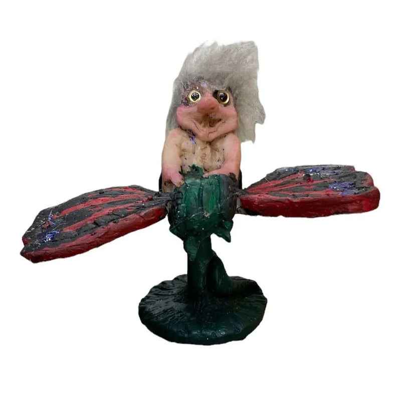 Troll Mini + Comedero + Semillas + Tarjeta Varios Modelos Mariposa 9cm