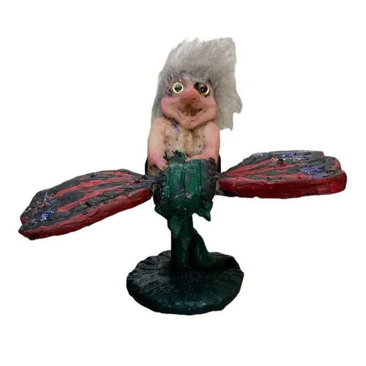 Troll Mini + Comedero + Semillas + Tarjeta Varios Modelos Mariposa 9cm