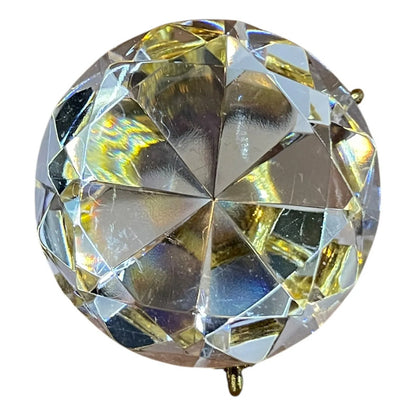 Diamante De Cristal Grande Con Base Dorada Vintage Transparente by HEREJE