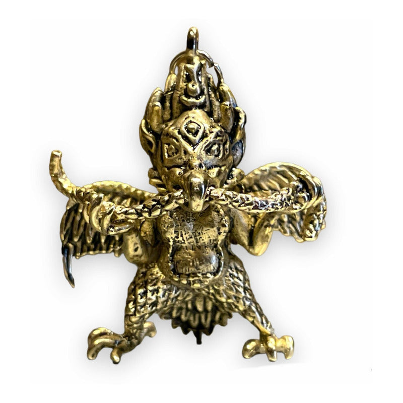 Garuda Amuleto En Metal Con Baño Dorado 18x35x40mm by HEREJE