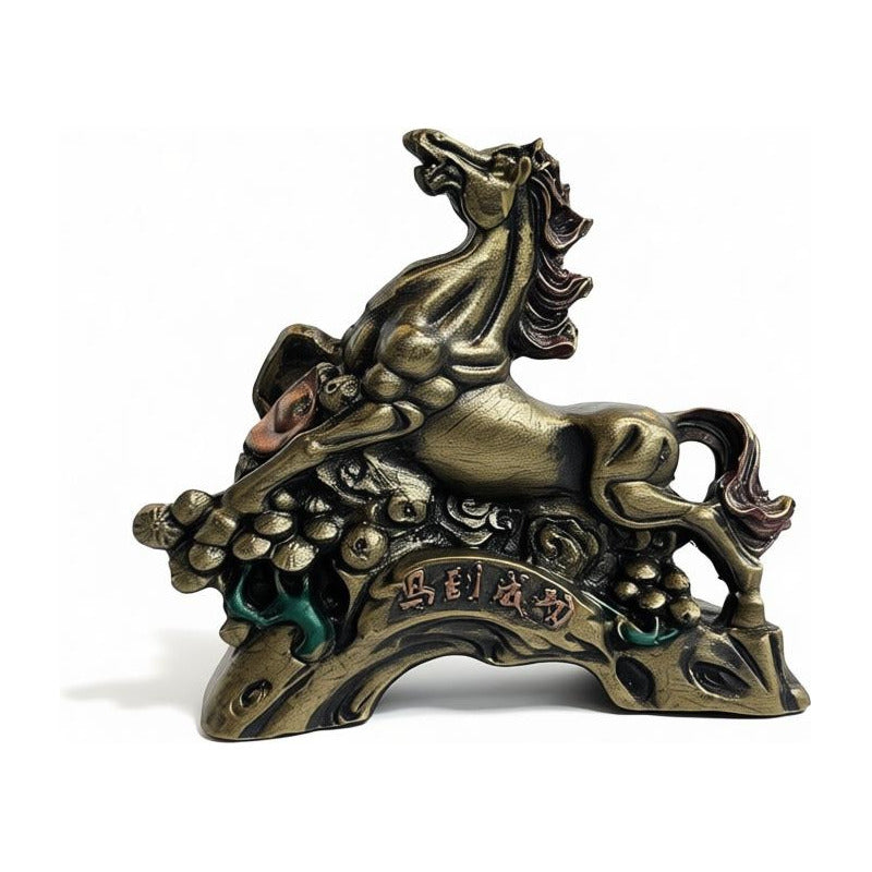 Caballo Del Año Chino Figura De Resina 6.5x8x2.5cm Dorado by HEREJE